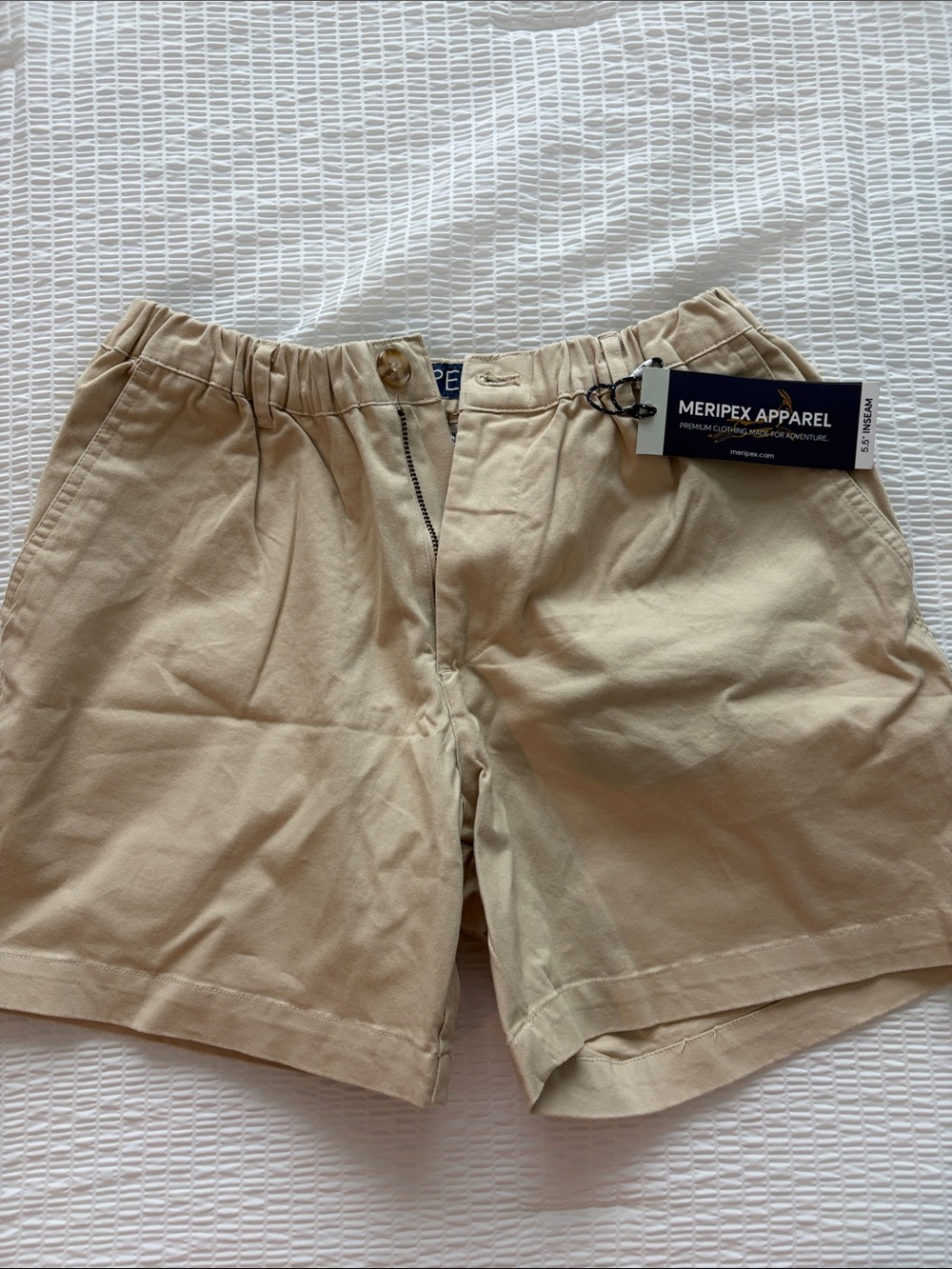 Men's Flat Front Tan Shorts